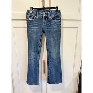 Miss Me Embroidered Bootcut size 26 butterfly Jean rhinestone